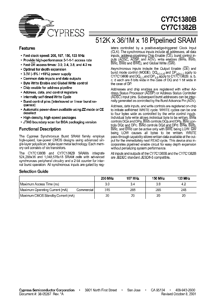 CY7C1382B-133AC_4149149.PDF Datasheet