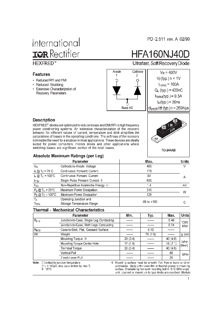HFA160NJ40D_4102631.PDF Datasheet