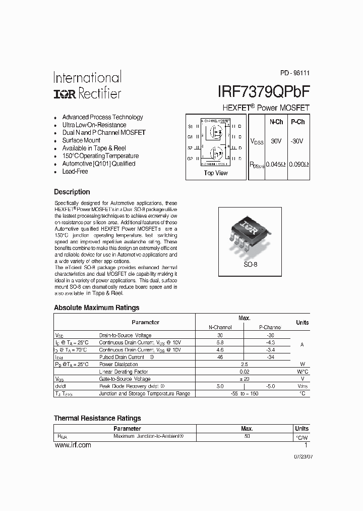 IRF7379QPBF_4127891.PDF Datasheet