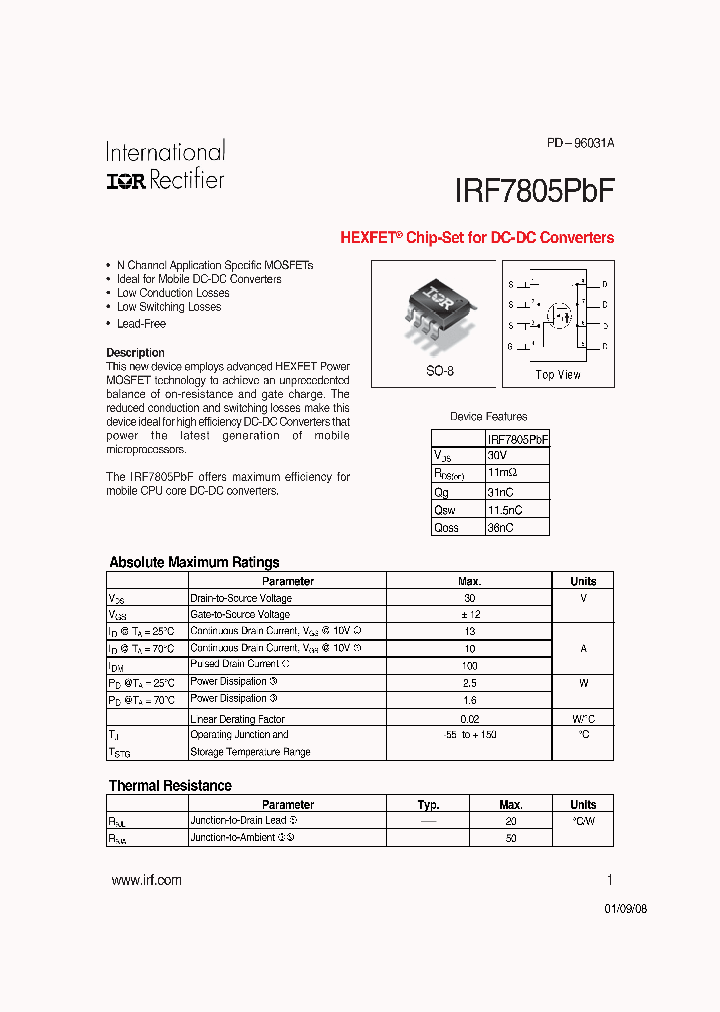 IRF7805PBF_4161415.PDF Datasheet