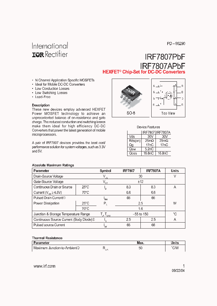 IRF7807APBF_4110424.PDF Datasheet