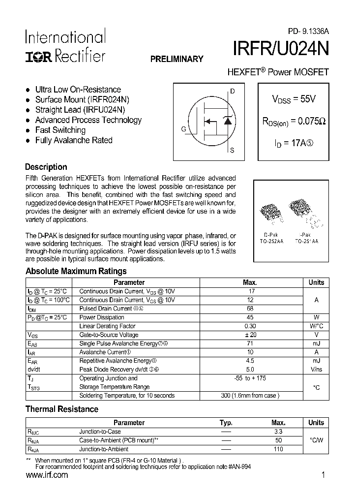 IRFR024NTR_4100677.PDF Datasheet