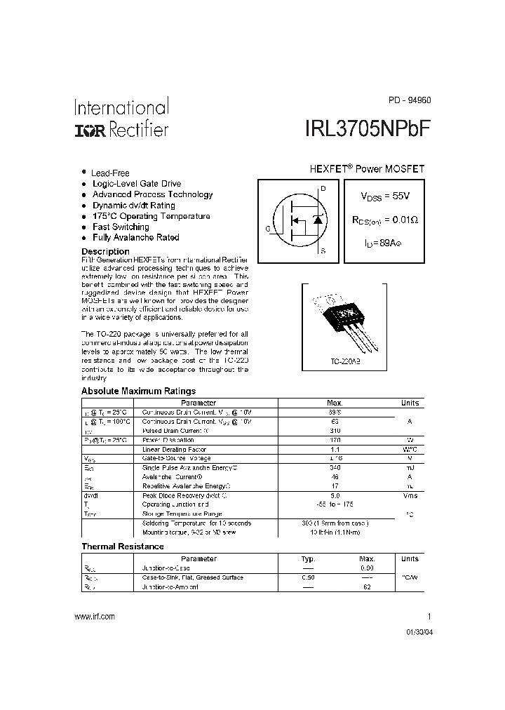 IRL3705NPBF_4138610.PDF Datasheet