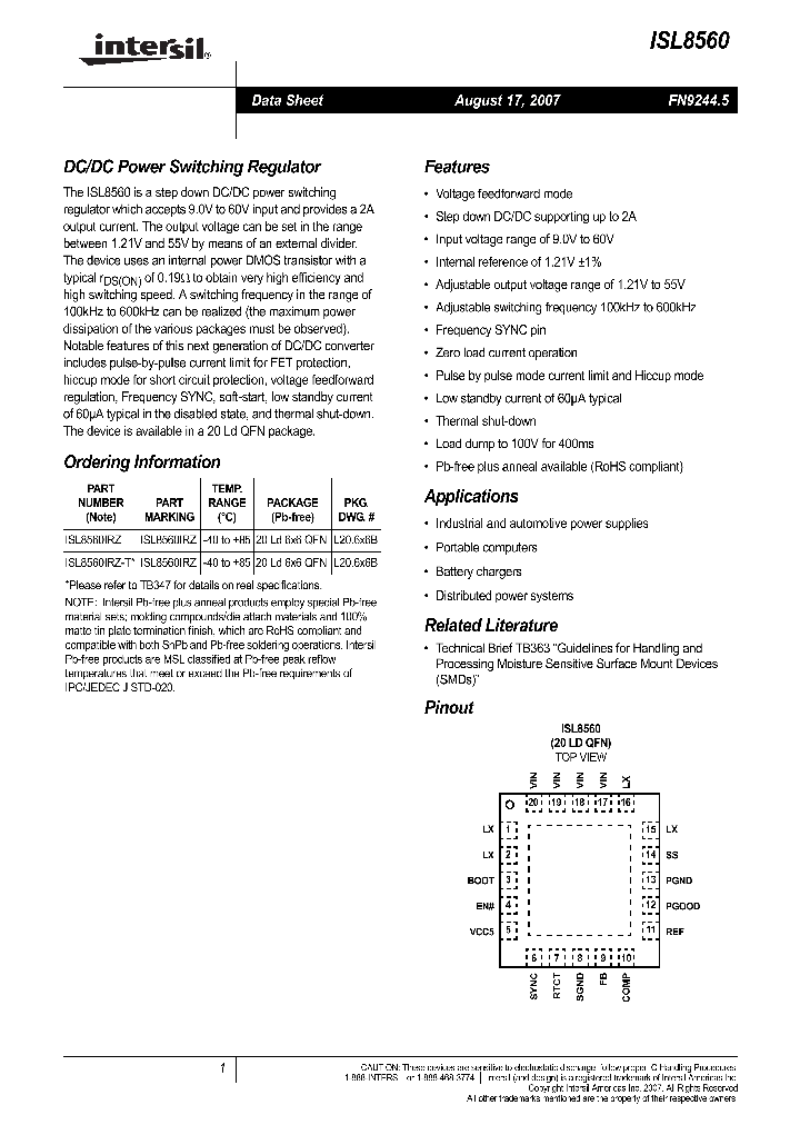 ISL8560_4112389.PDF Datasheet