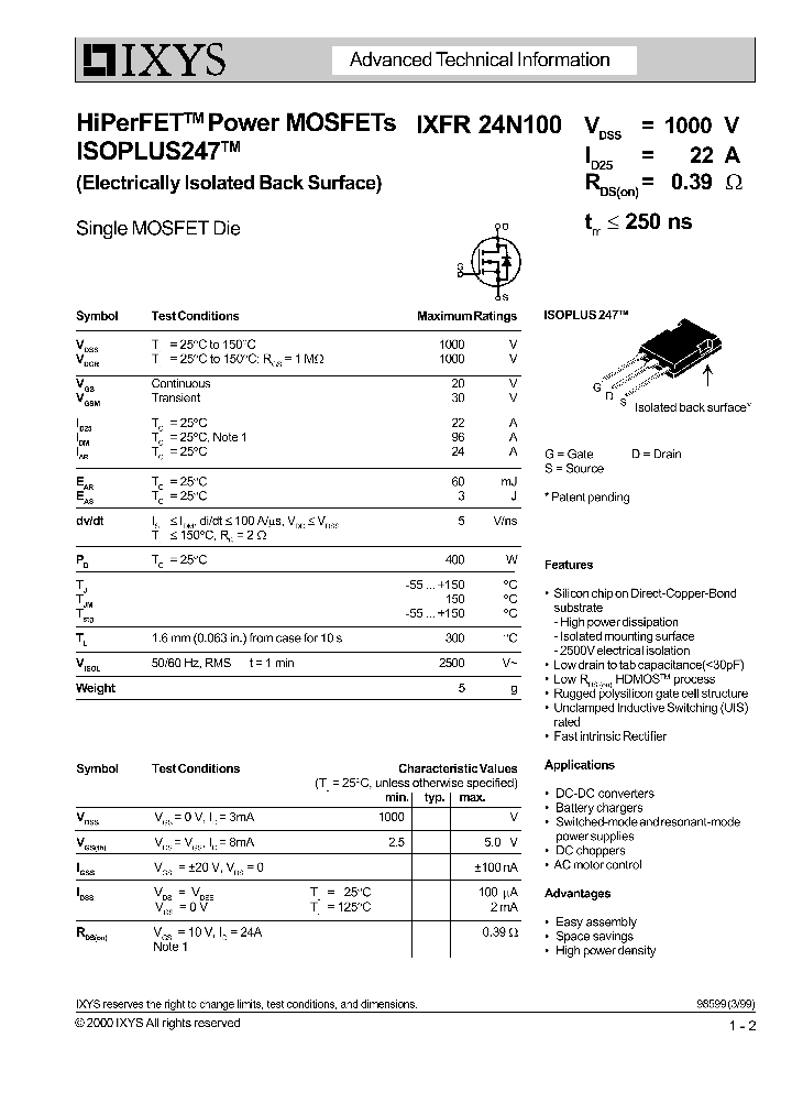 IXFR24N100_4132916.PDF Datasheet