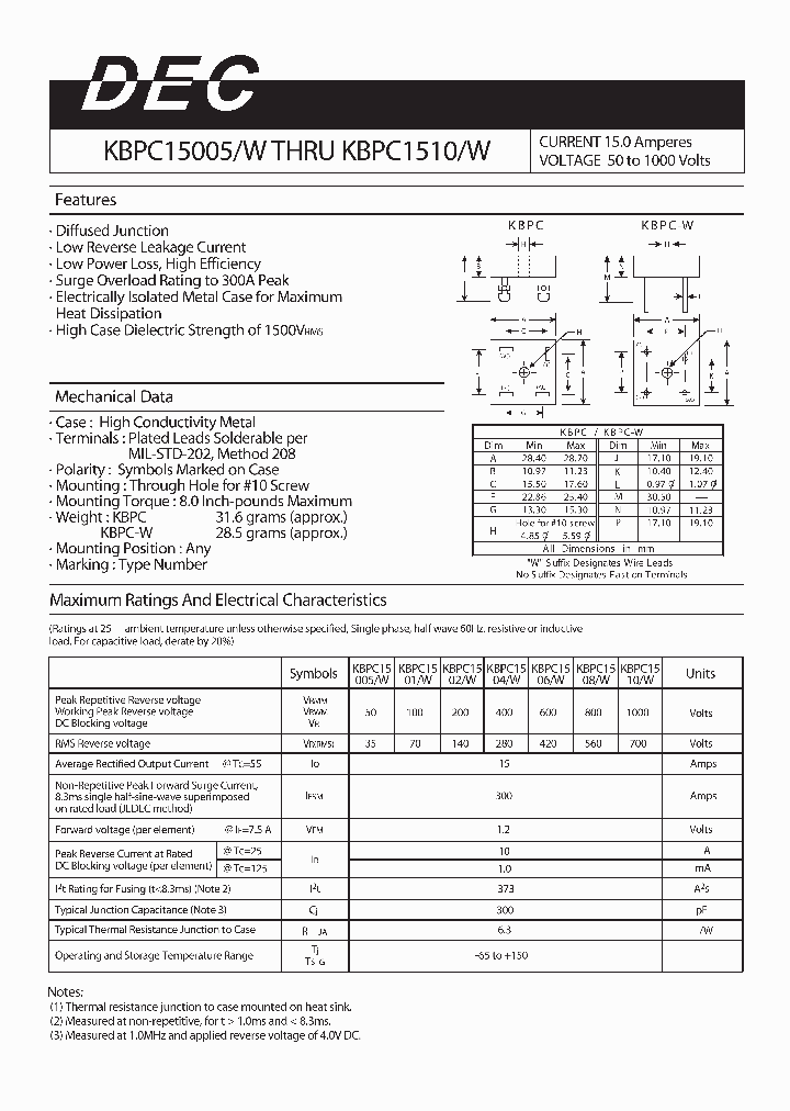 KBPC15005_4147060.PDF Datasheet