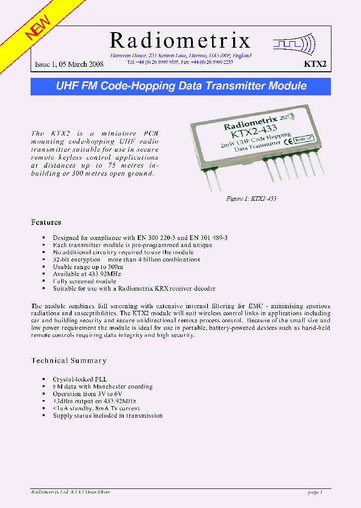 KTX2-433_4161252.PDF Datasheet