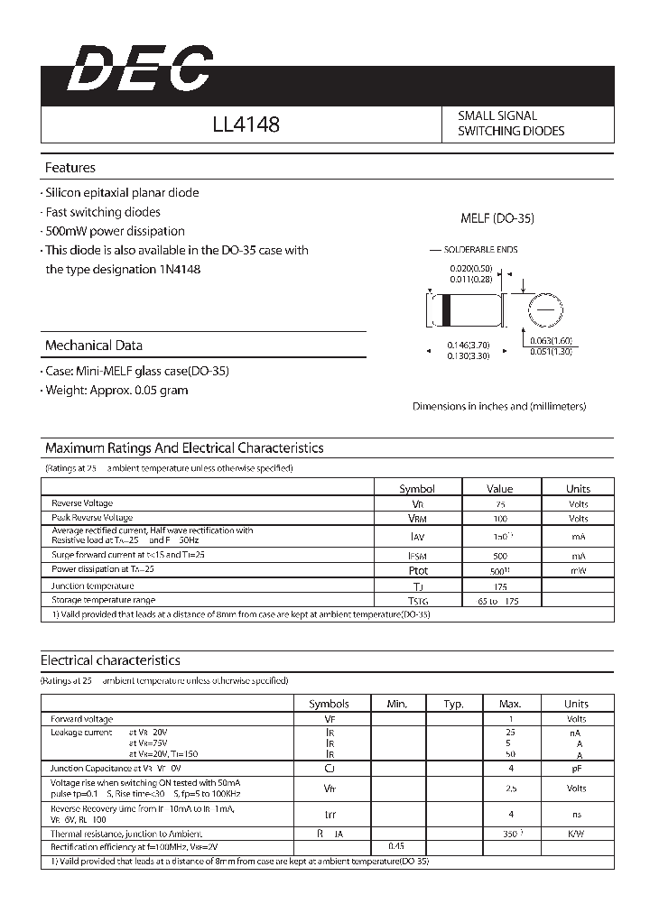 LL4148_4114350.PDF Datasheet