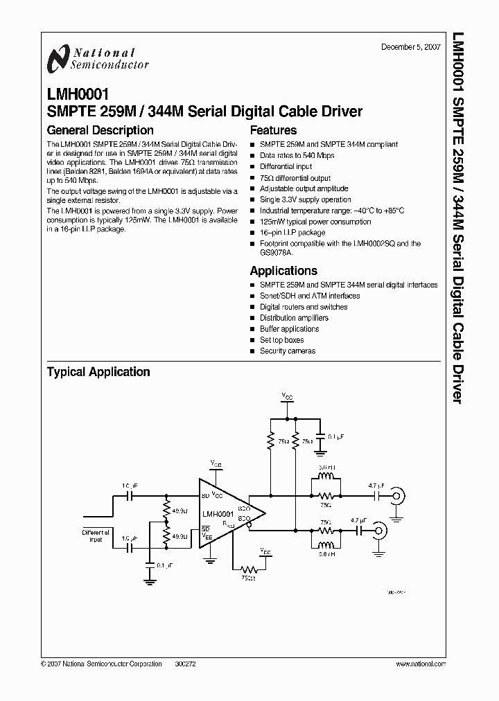 LMH0001SQ_4132365.PDF Datasheet