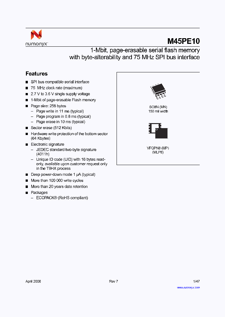 M45PE10_4155562.PDF Datasheet