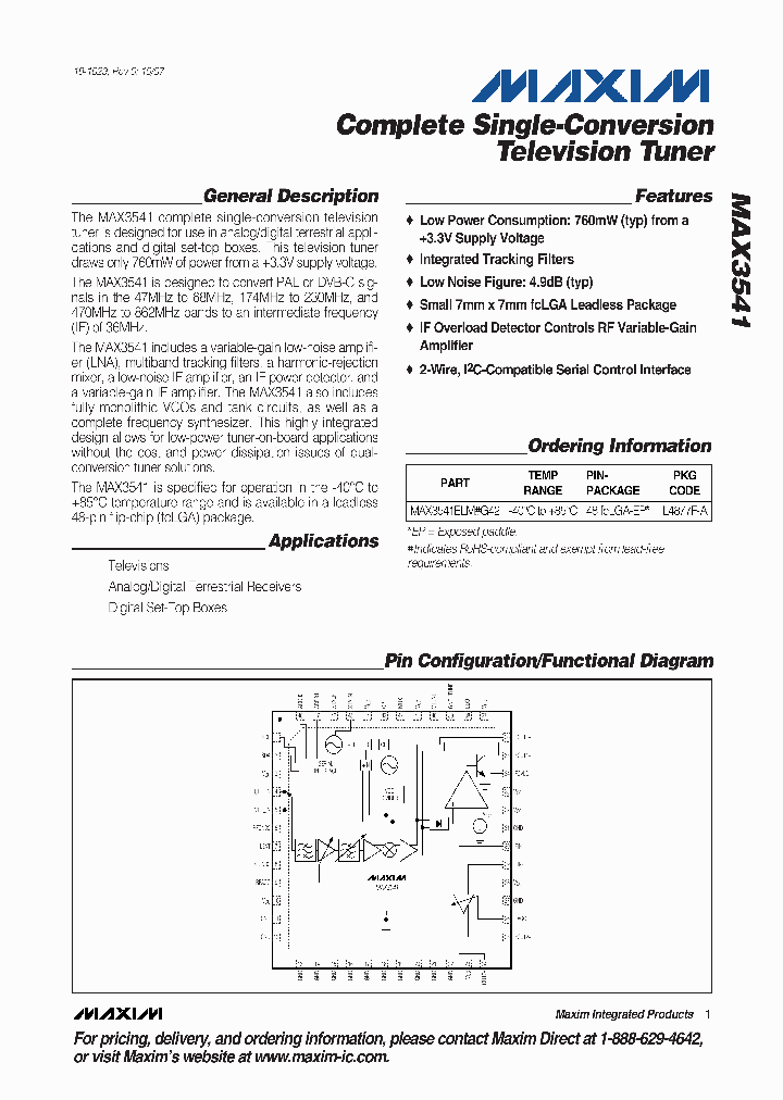 MAX3541ELM_4127850.PDF Datasheet