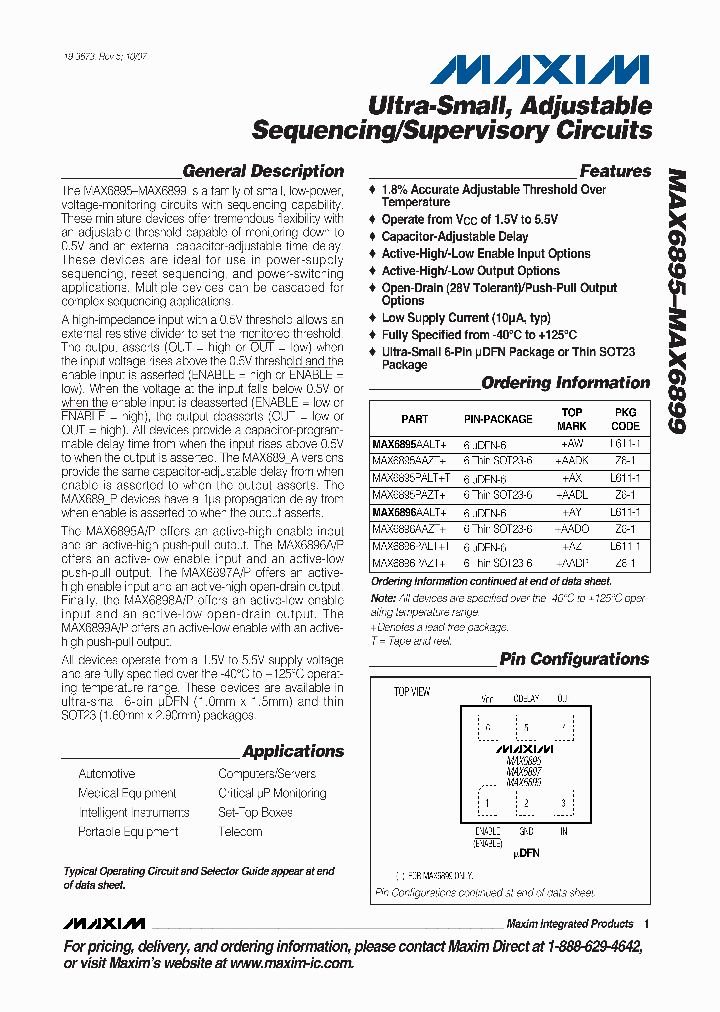 MAX6895PALTT_4127820.PDF Datasheet