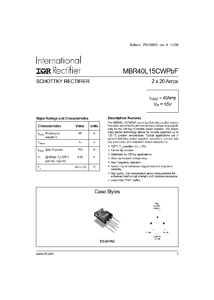 MBR40L15CWPBF_4112013.PDF Datasheet