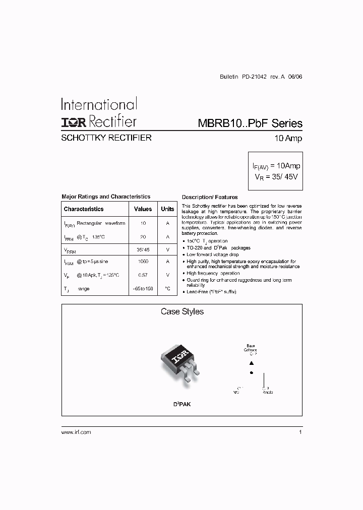 MBRB1045TRLPBF_4134946.PDF Datasheet