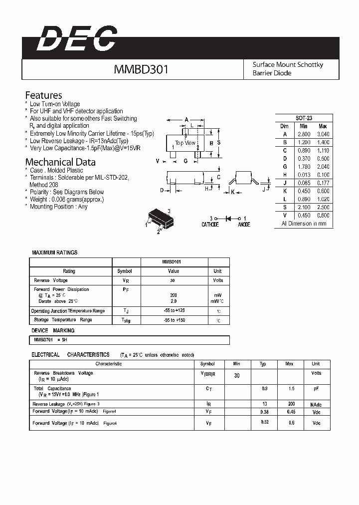 MMBD301_4115511.PDF Datasheet