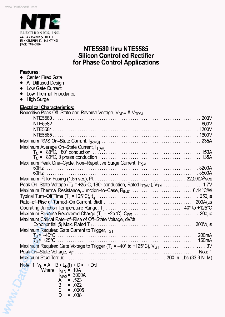 NTE5581_4099560.PDF Datasheet