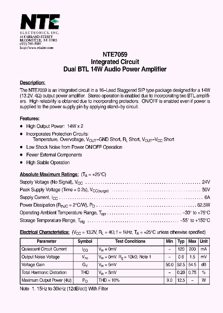 NTE7059_4119818.PDF Datasheet