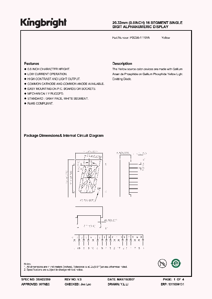 PSC08-11YWA_4163933.PDF Datasheet