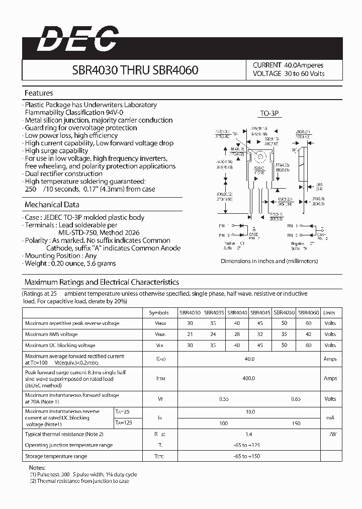 SBR4030_4138314.PDF Datasheet