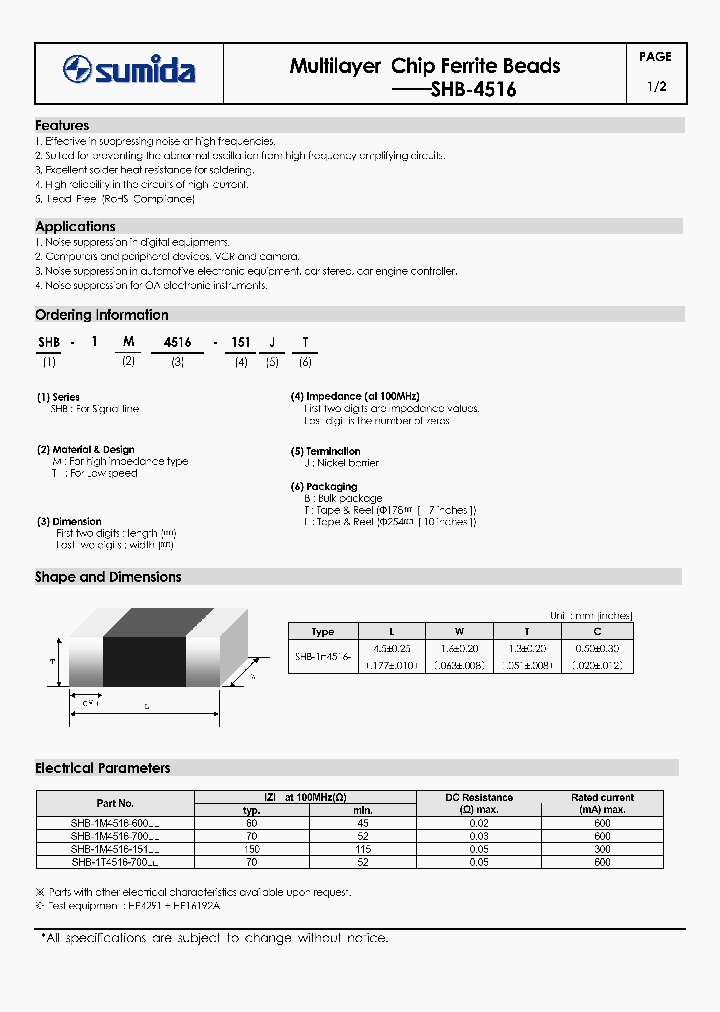 SHB-1T4516-700_4136988.PDF Datasheet