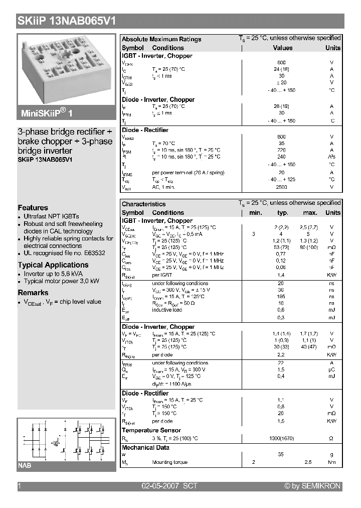 SKIIP13NAB065V1_4123038.PDF Datasheet