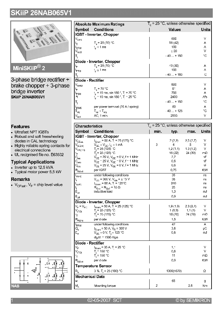 SKIIP26NAB065V1_4122843.PDF Datasheet