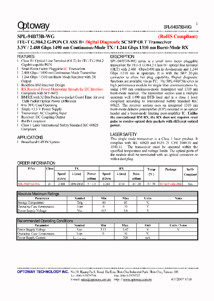 SPL-94B73B-WG_4128814.PDF Datasheet