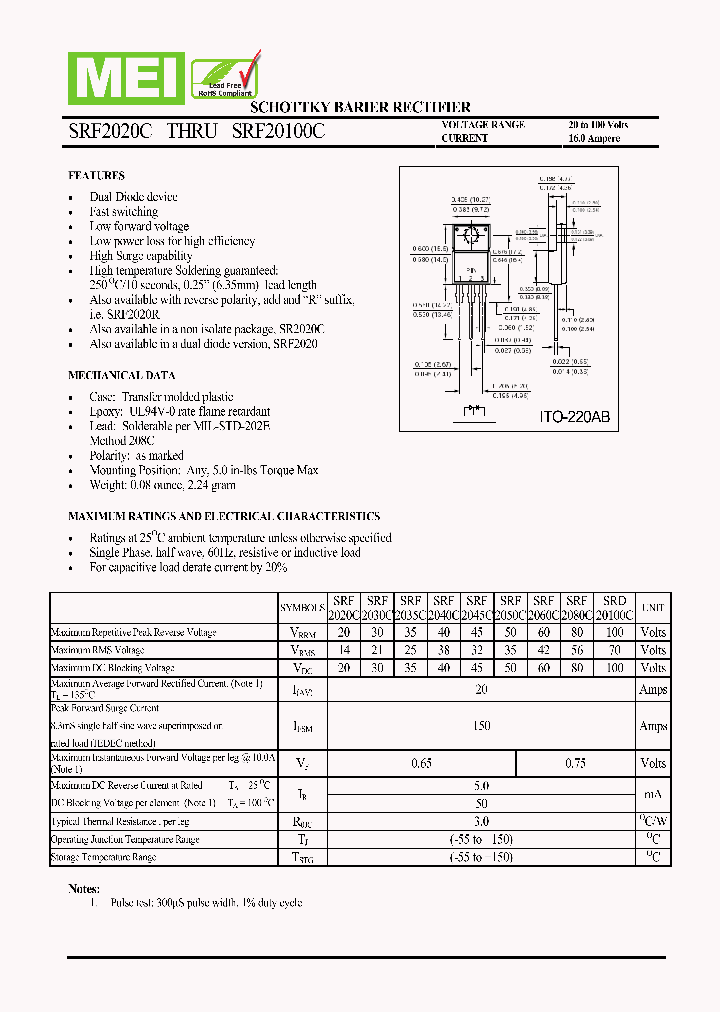 SRF20100C_4145377.PDF Datasheet