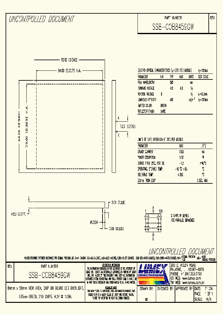 SSB-COB8459GW_4130023.PDF Datasheet