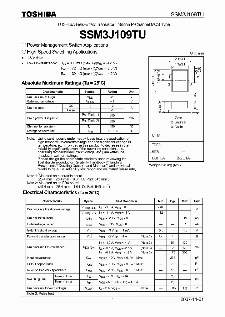 SSM3J109TU_4125476.PDF Datasheet