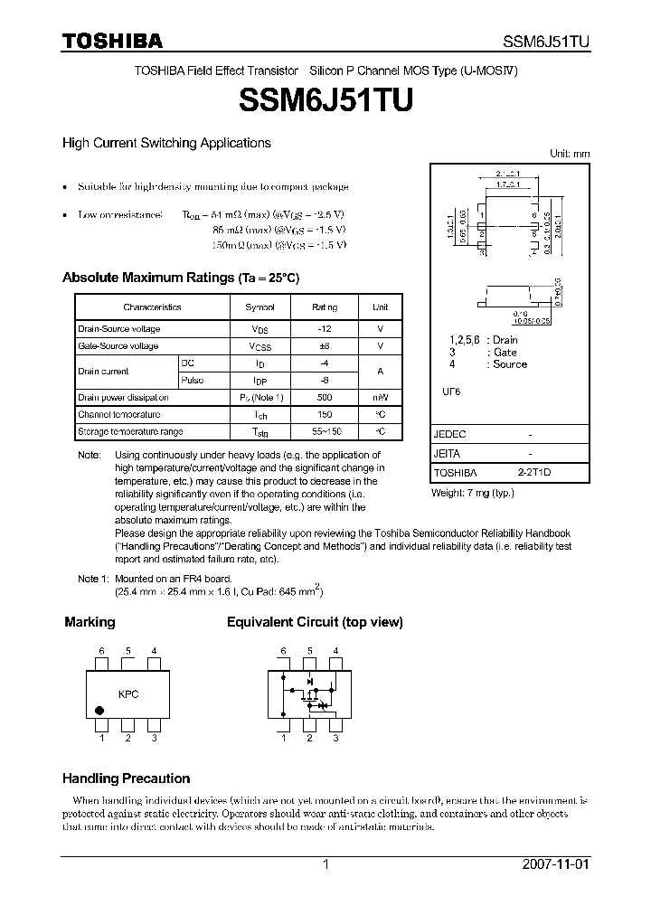 SSM6J51TU_4134795.PDF Datasheet