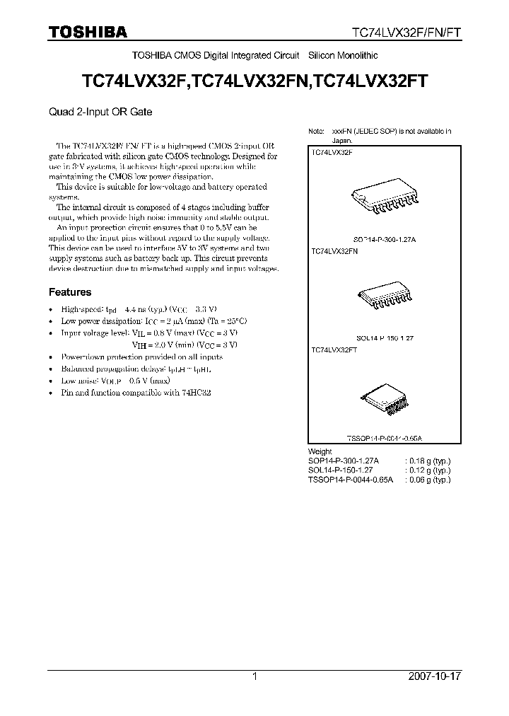 TC74LVX32F07_4133213.PDF Datasheet