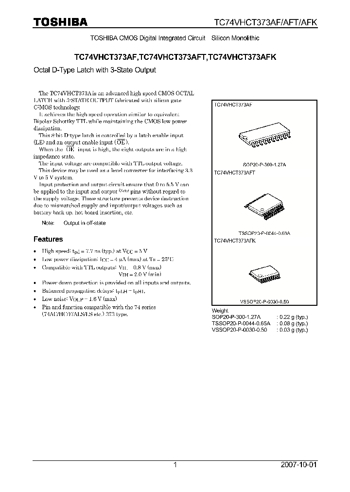 TC74VHCT373AF07_4132610.PDF Datasheet