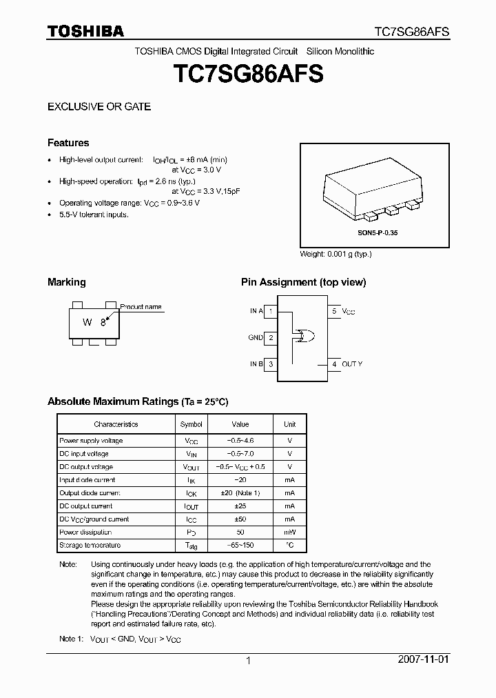 TC7SG86AFS_4125186.PDF Datasheet