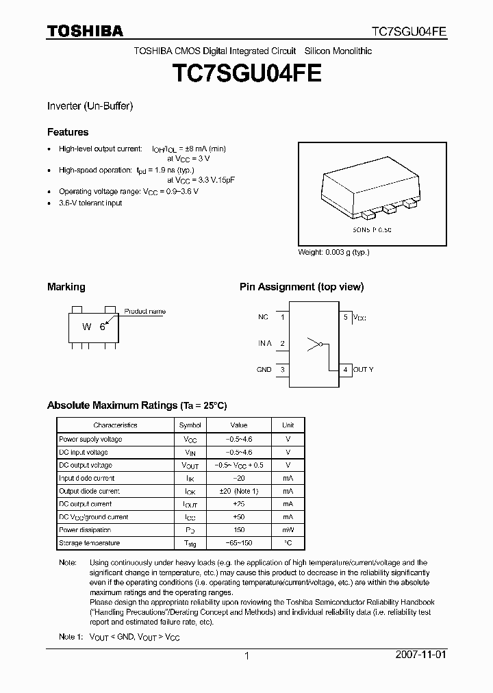 TC7SGU04FE_4125182.PDF Datasheet