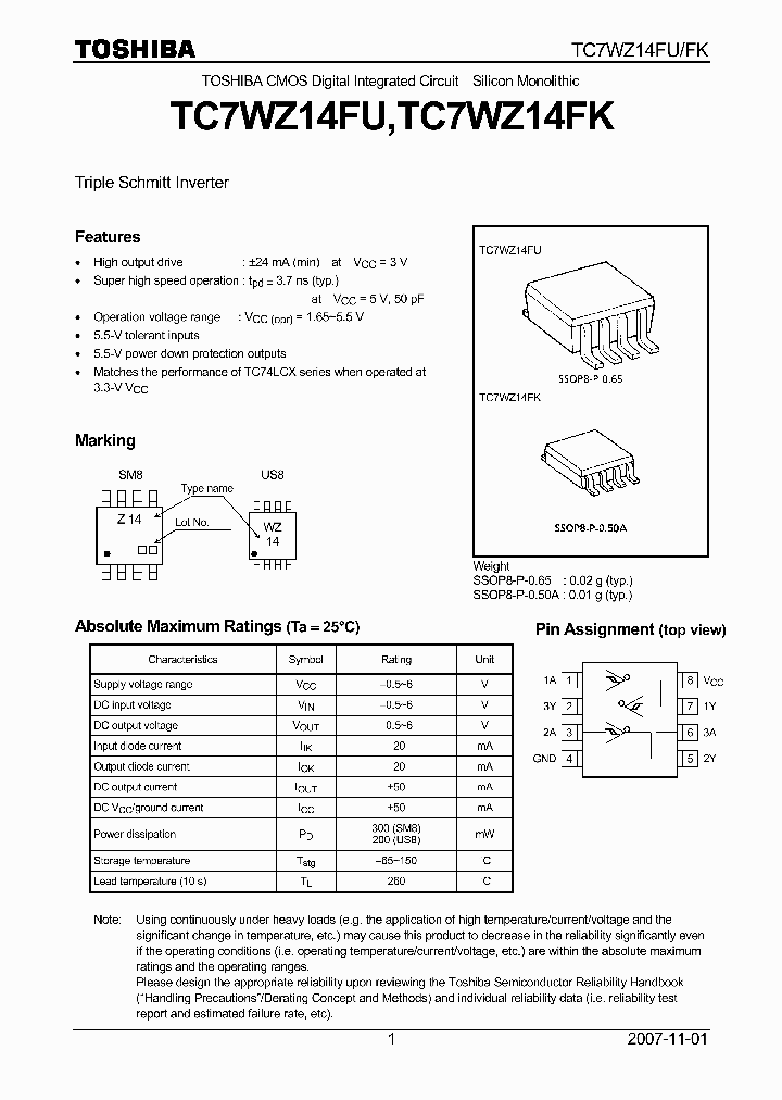 TC7WZ14FK_4124947.PDF Datasheet