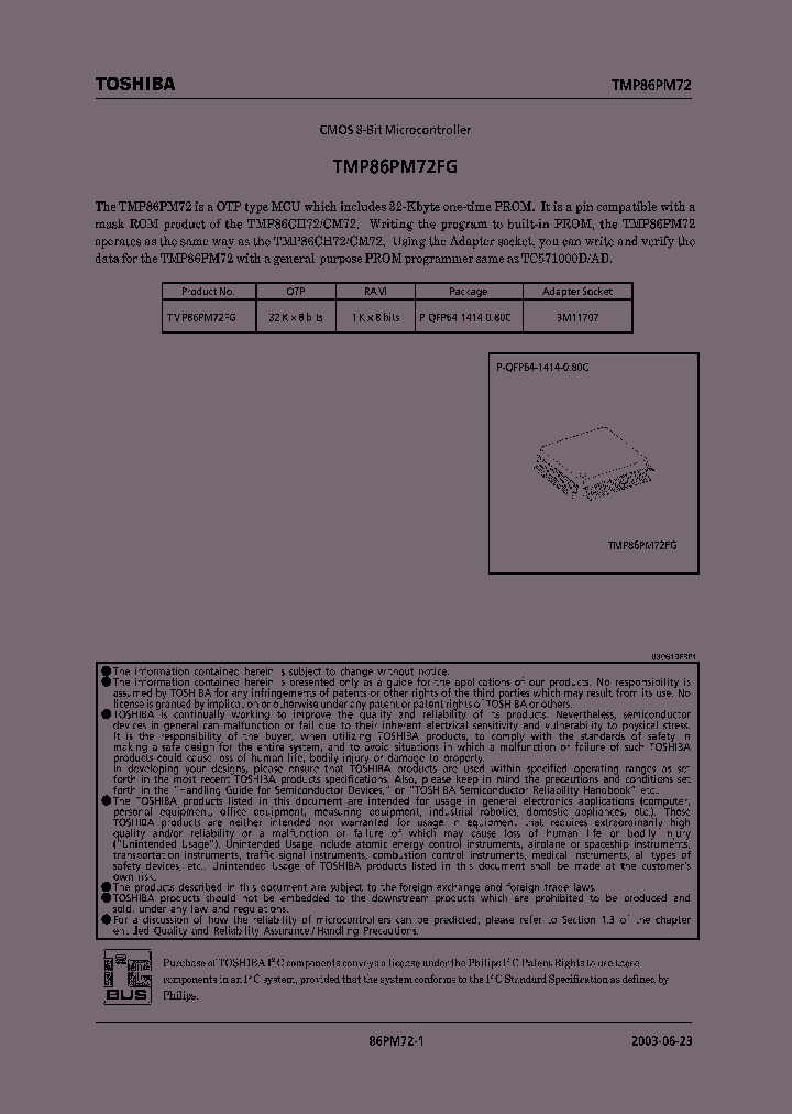 TMP86PM72FG_4125631.PDF Datasheet