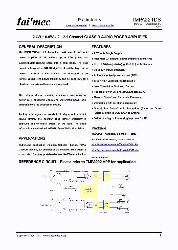 TMPA221DS_4158139.PDF Datasheet