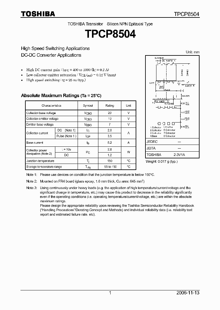 TPCP8504_4127246.PDF Datasheet