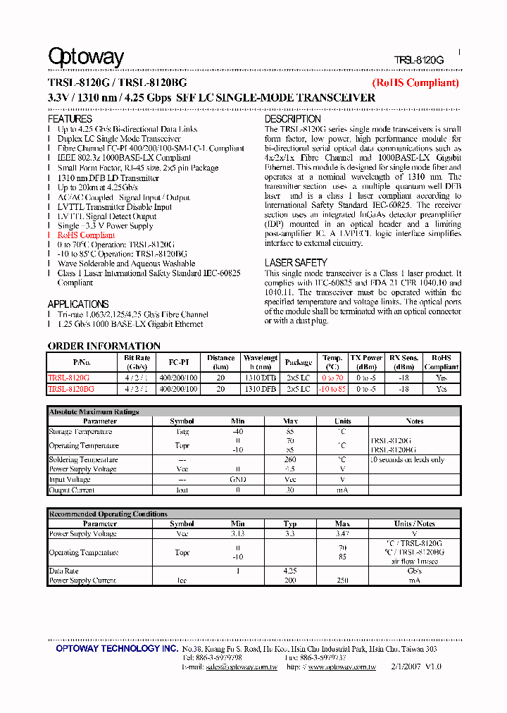 TRSL-8120BG_4128270.PDF Datasheet