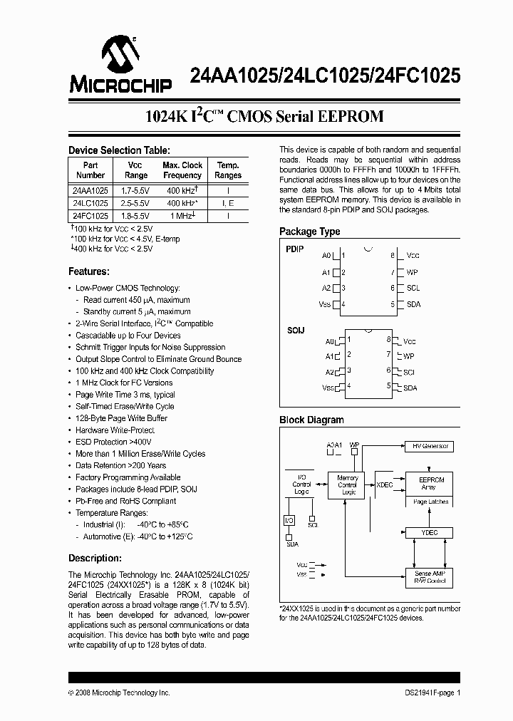 24LC1025-IP_4510108.PDF Datasheet