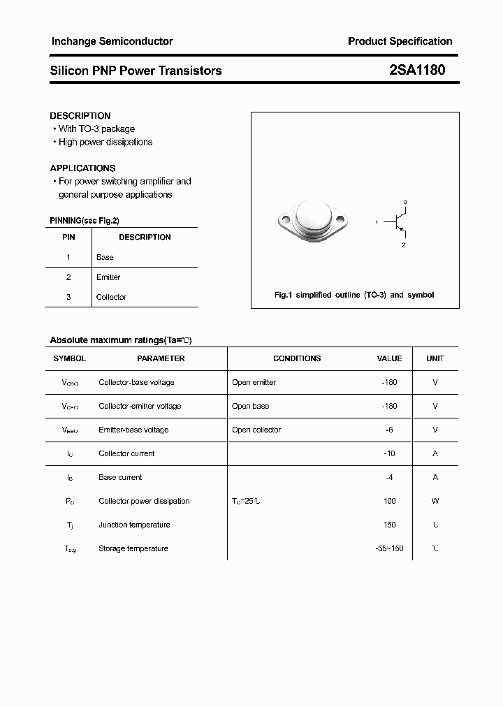 2SA1180_4305388.PDF Datasheet