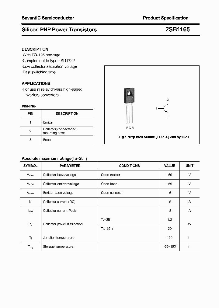 2SB1165_4424696.PDF Datasheet