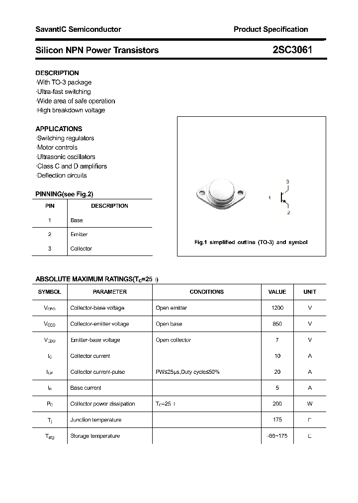 2SC3061_4386427.PDF Datasheet