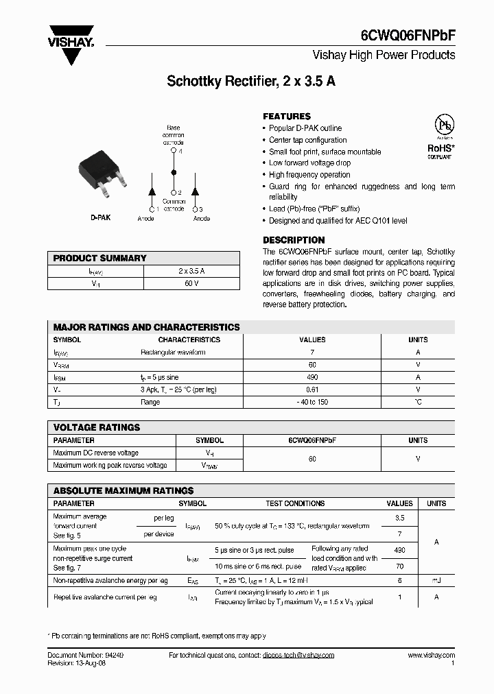 6CWQ06FNPBF_4620947.PDF Datasheet