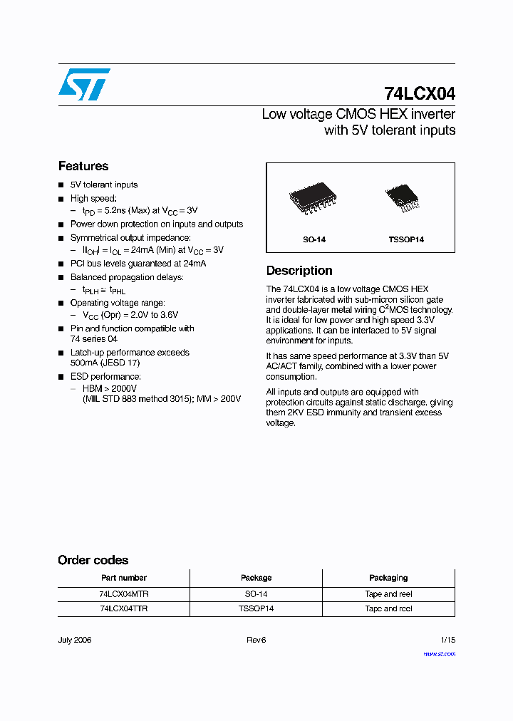 74LCX04MTR_4349041.PDF Datasheet