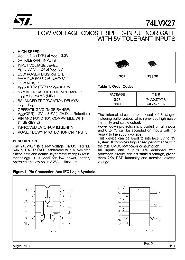 74LVX27MTR_4344176.PDF Datasheet