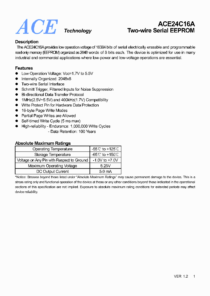 ACE24C16AFMUH_4549309.PDF Datasheet