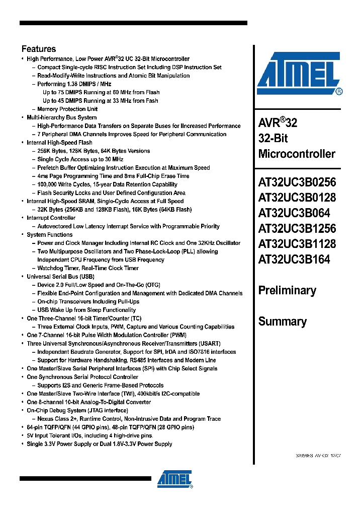 AT32UC3B1256_4593047.PDF Datasheet