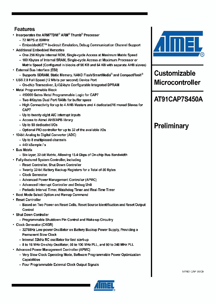 AT91CAP7S450A1_4567639.PDF Datasheet
